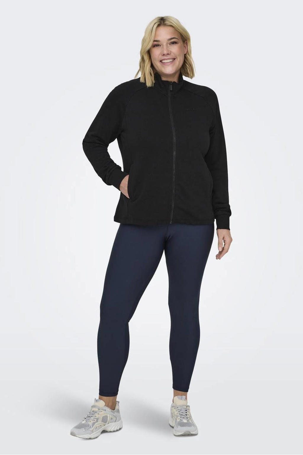 ONLY PLAY CURVY Plus Size sportvest ONPMELINA zwart