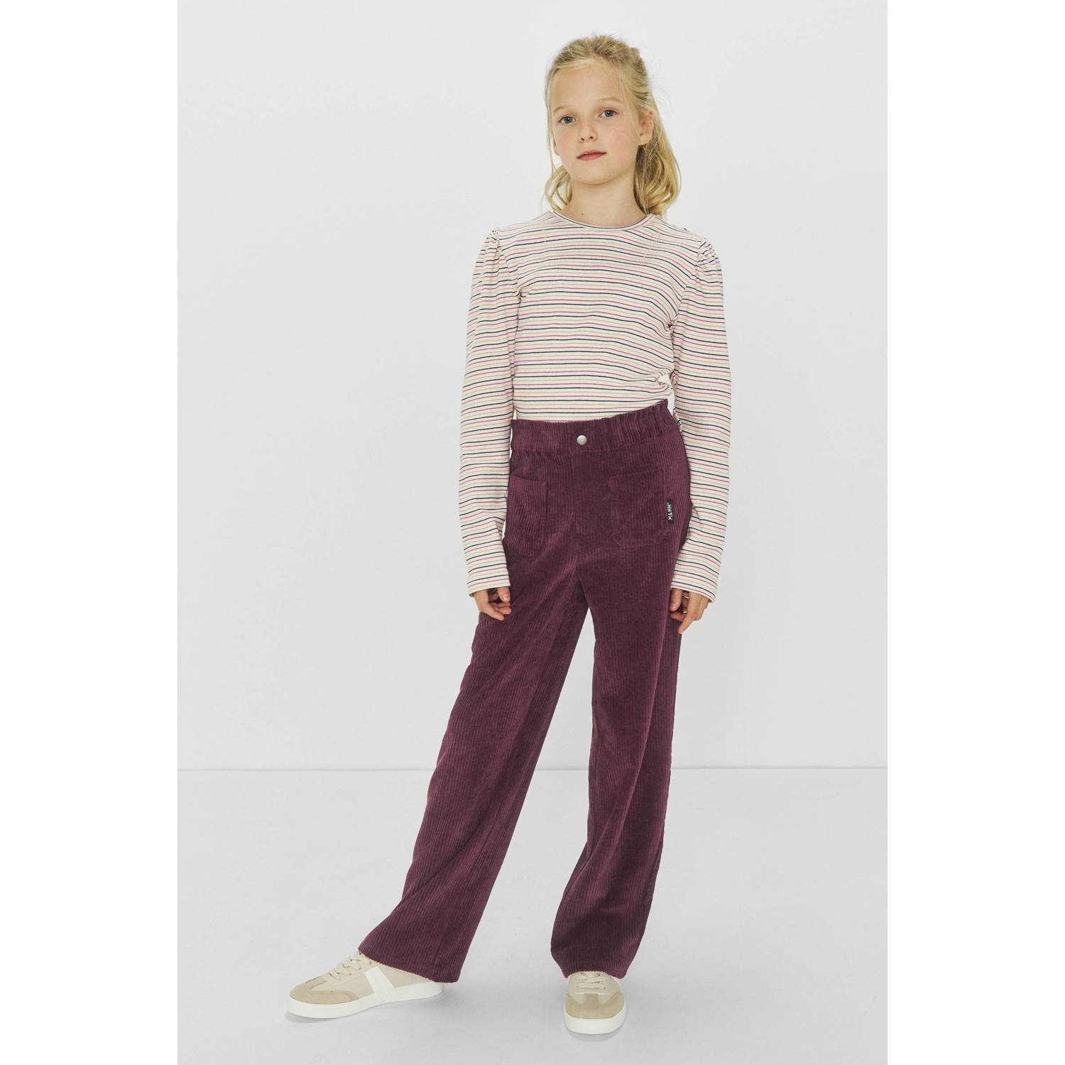 Me & My Monkey wide leg corduroy broek Raven rood
