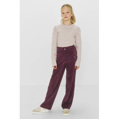 Me & My Monkey wide leg corduroy broek Raven rood afbeelding