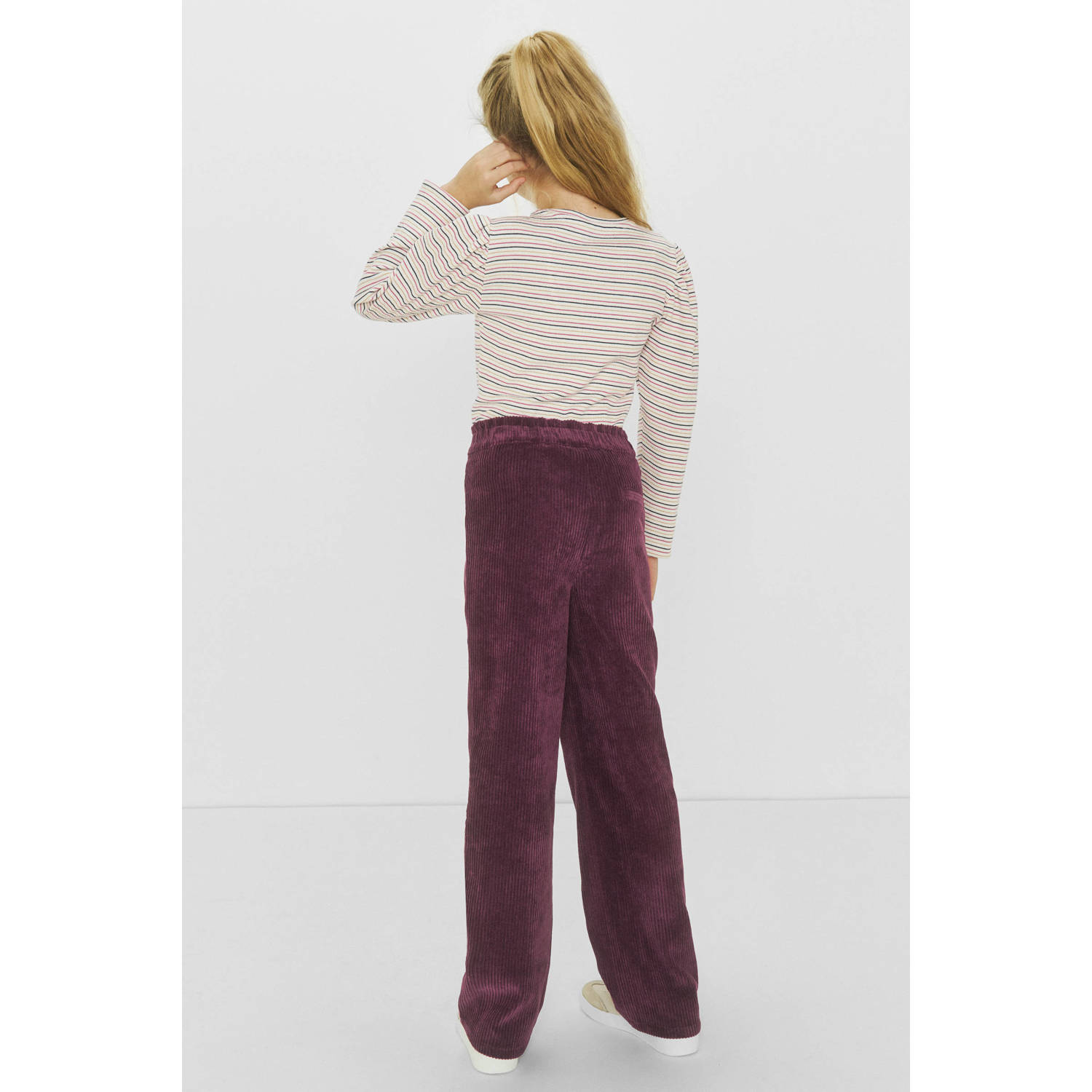 Me & My Monkey wide leg corduroy broek Raven rood