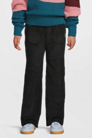 wide leg corduroy broek Raven zwart