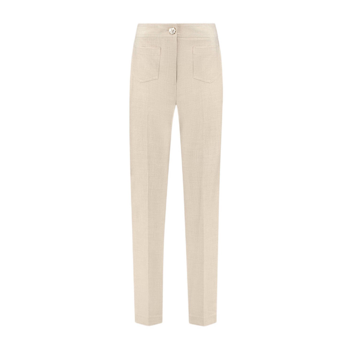 Fifth House high waist straight fit broek beige