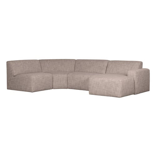 WOOOD hoekbank u-vorm Avelon - brown melange