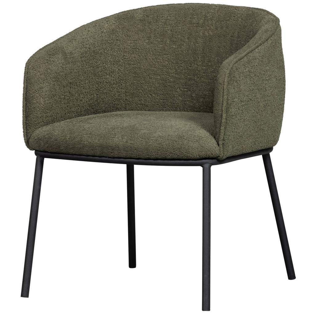 WOOOD WOOOD Leon Eetkamerstoel - Bouclé - Naturel Melange - 77x61x63