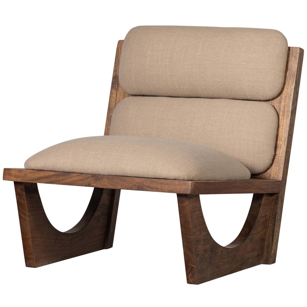 WOOOD WOOOD Opulent Fauteuil - Bouclé/Hout - Naturel - 75x70x80