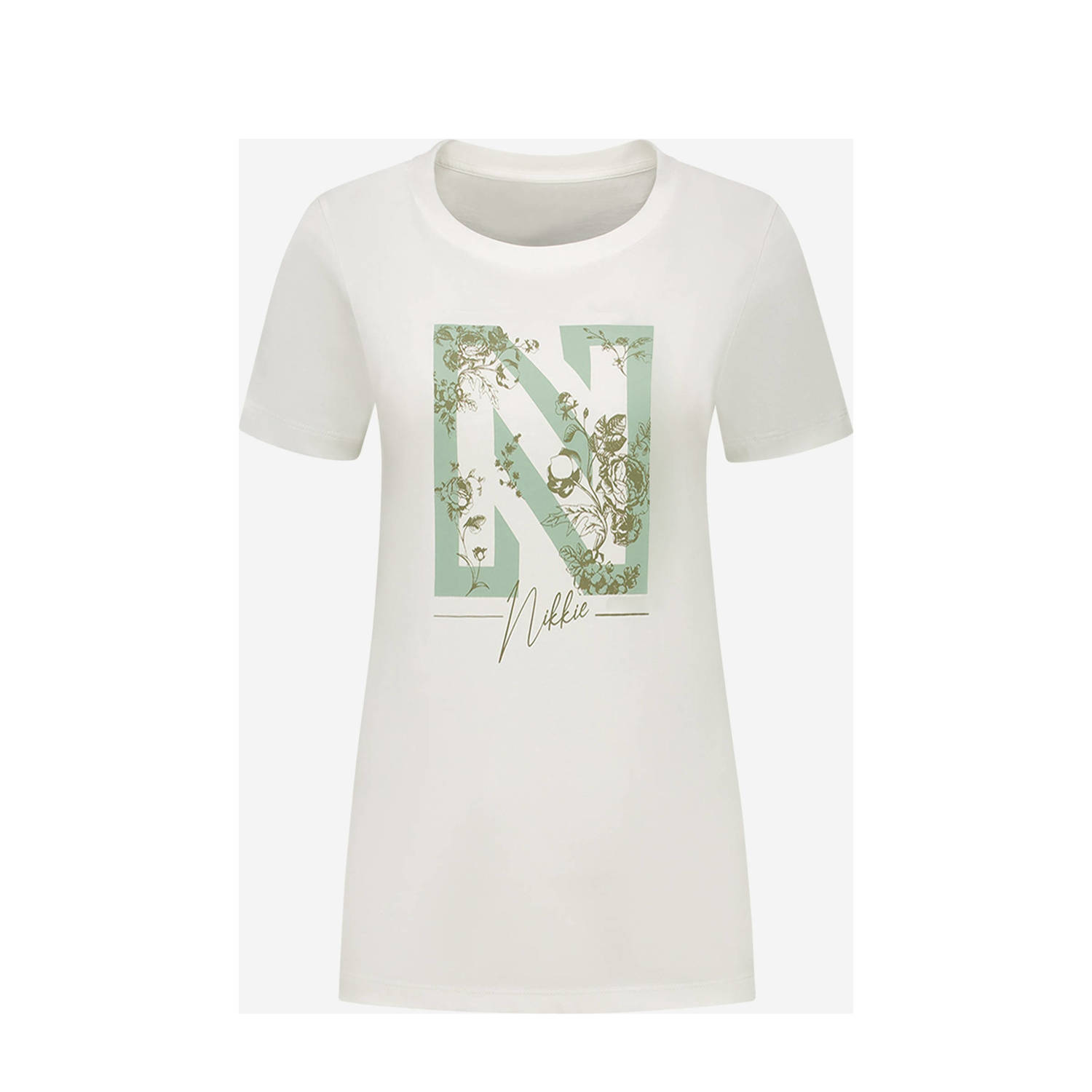 NIKKIE T-shirt met printopdruk wit