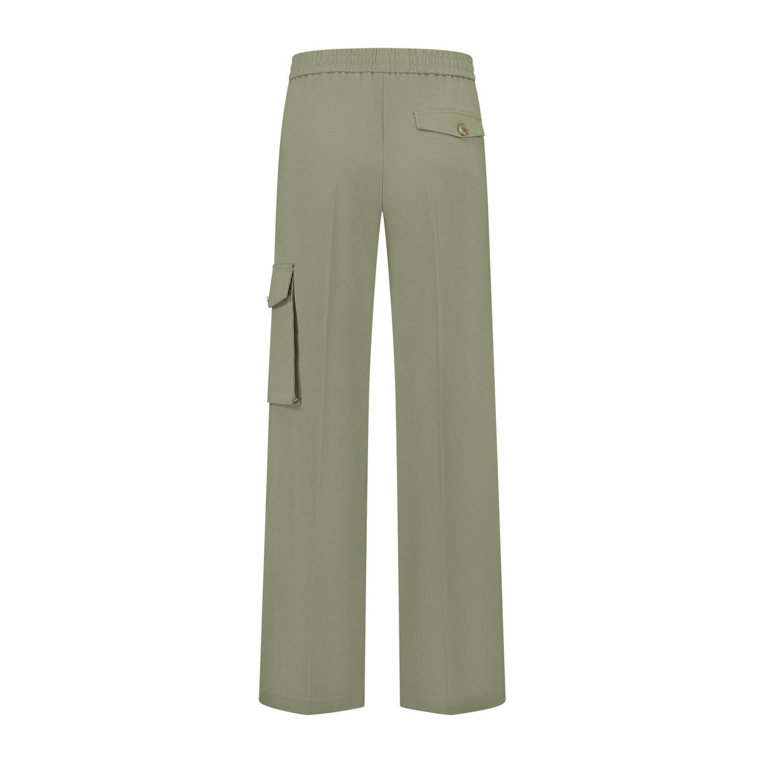 NIKKIE high waist straight fit broek groen