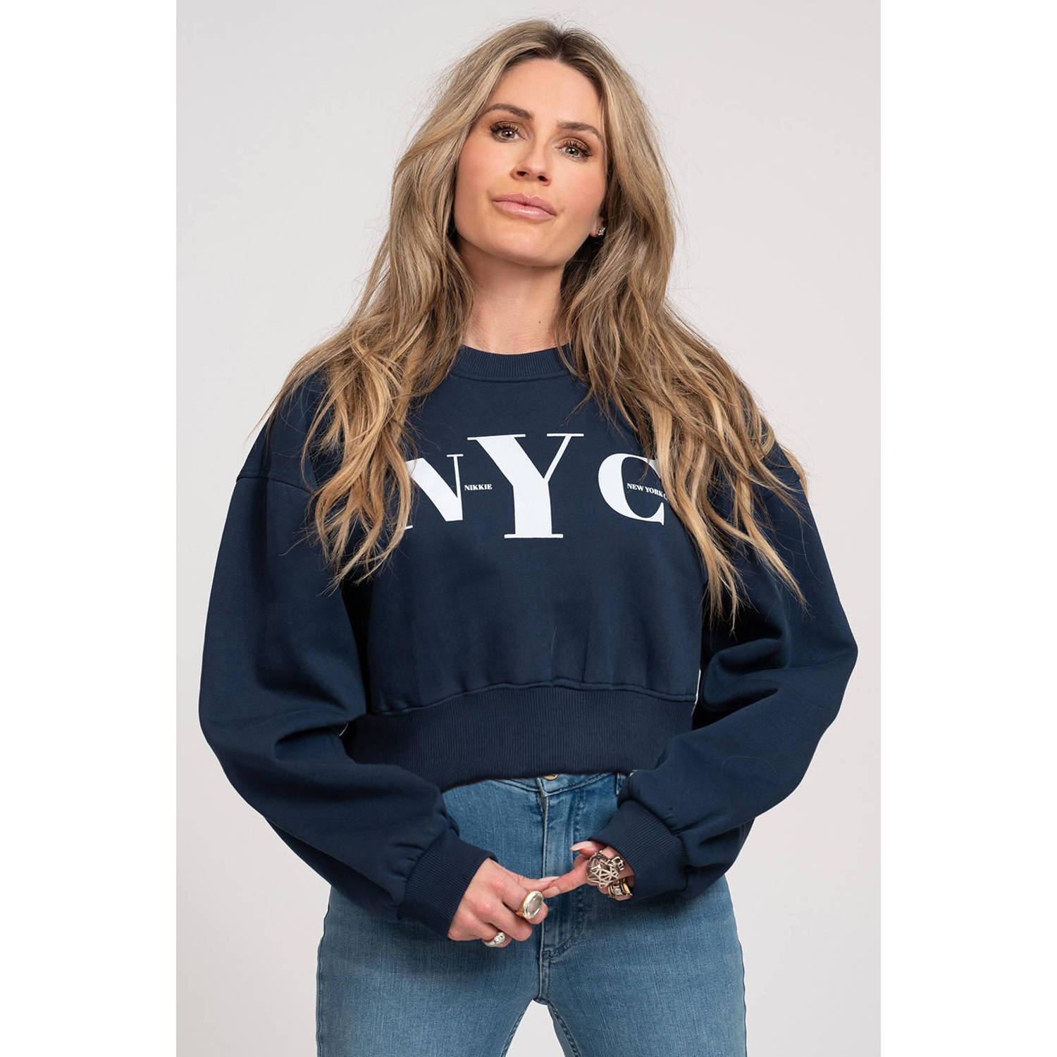 NIKKIE sweater donkerblauw