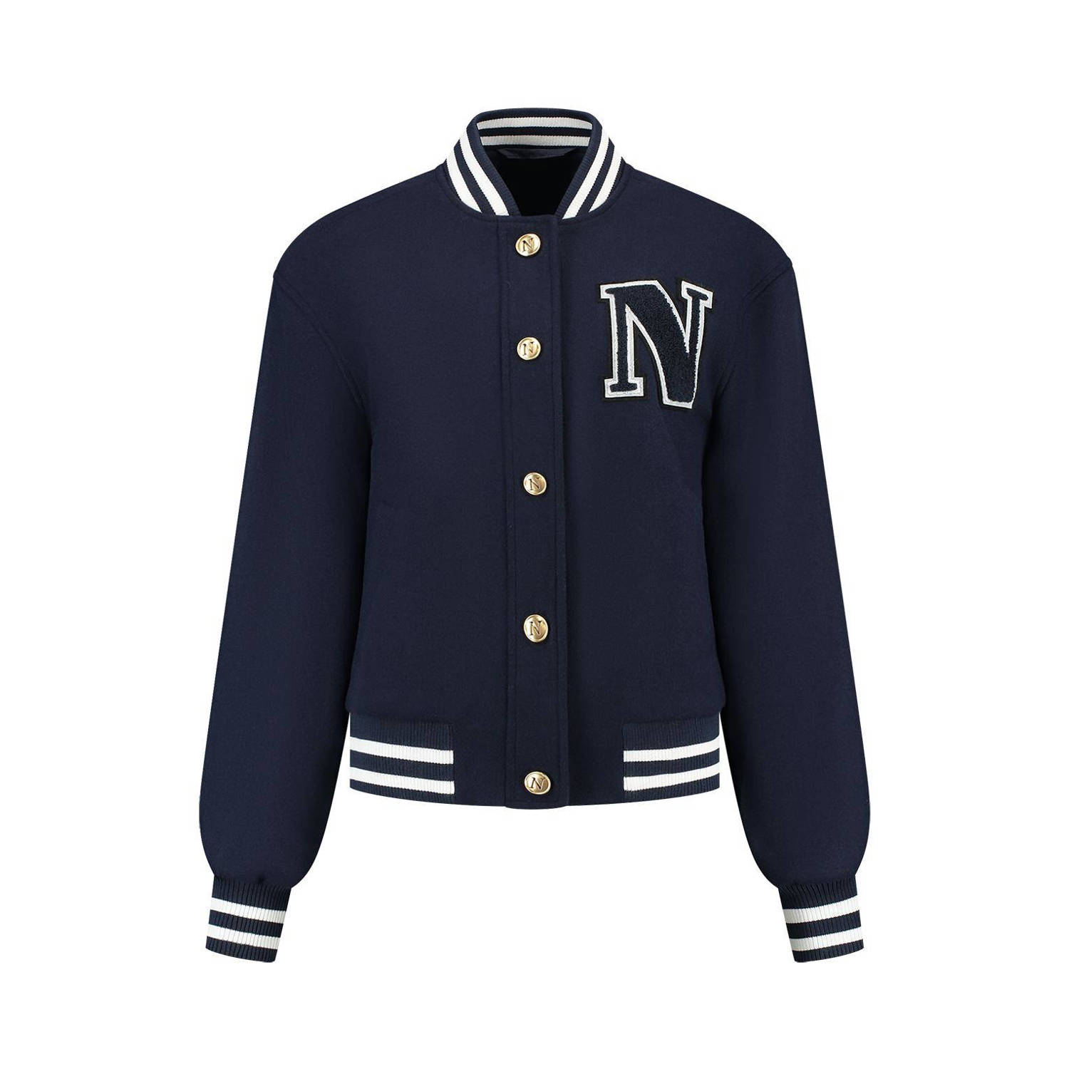 NIKKIE bomberjack met logo donkerblauw
