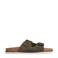 Manfield suède slippers olijfgroen