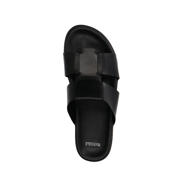 thumbnail: Manfield leren slippers zwart