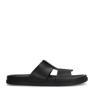 leren slippers zwart