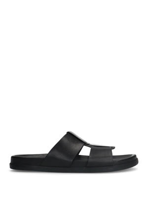 leren slippers zwart