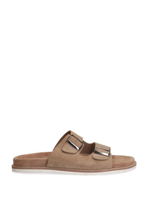 suède slippers beige