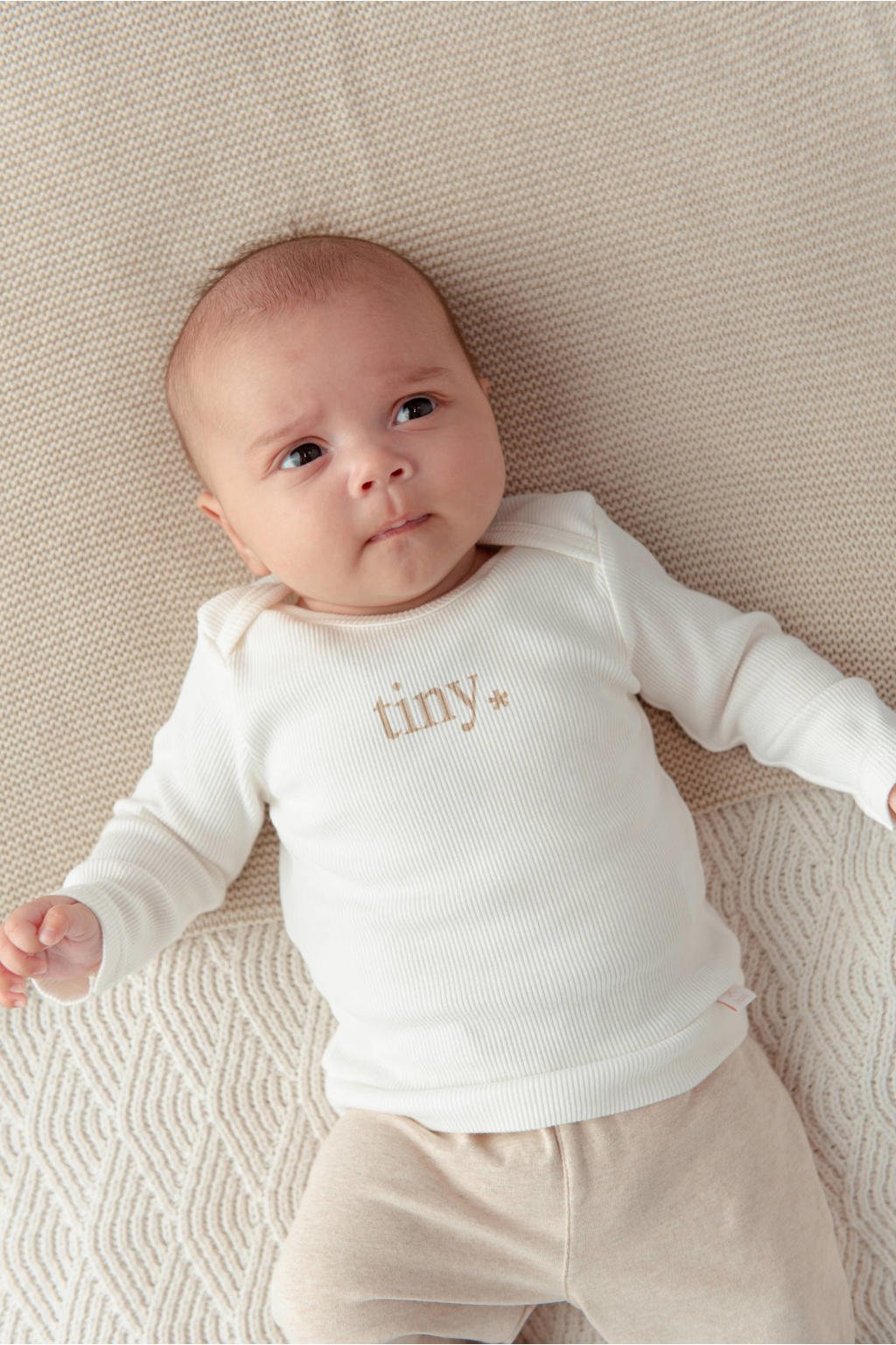 jongens en meisjes BESS baby longsleeve van stretchkatoen met effen, lange mouwen, ronde hals en beugel