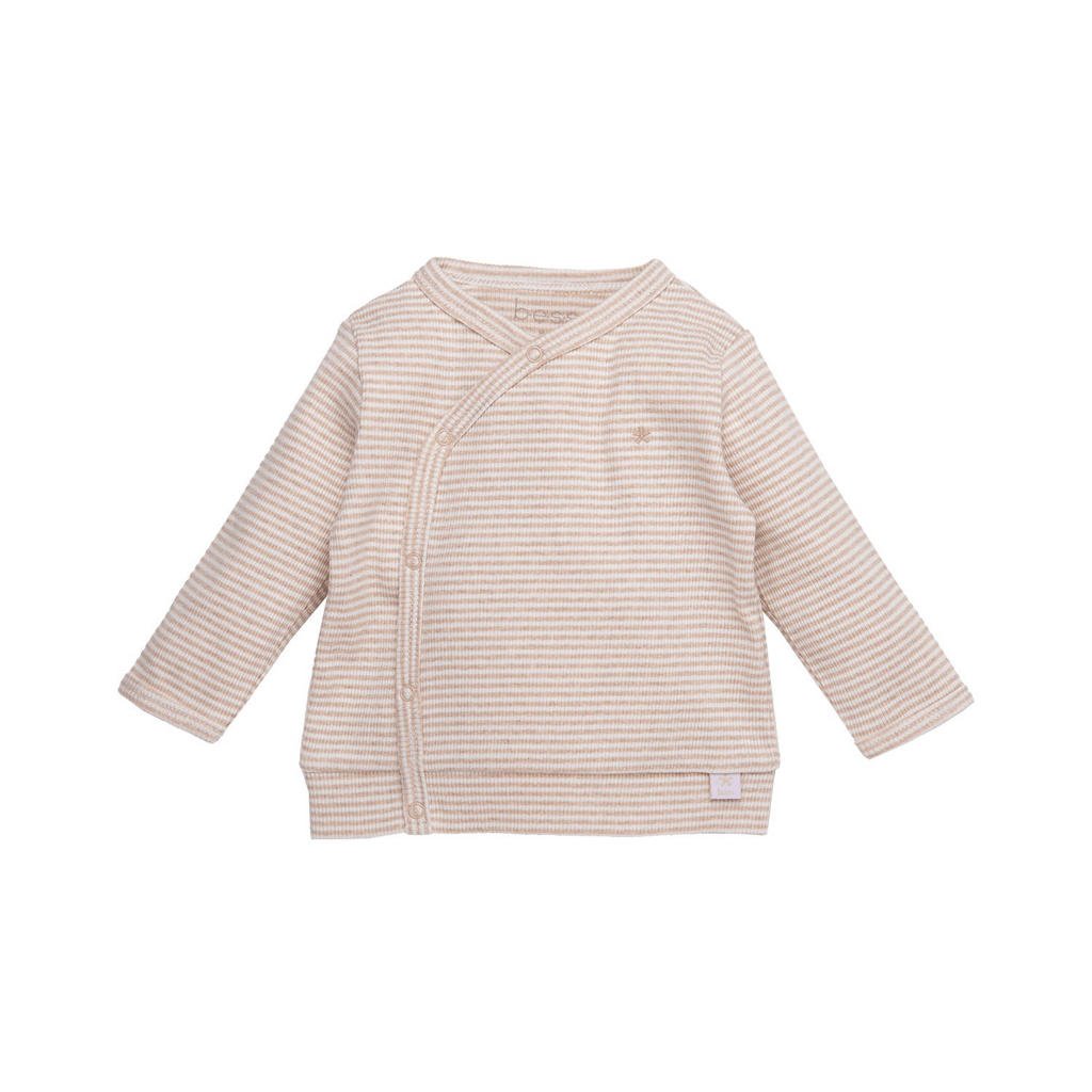 jongens en meisjes BESS baby gestreepte longsleeve van stretchkatoen met lange mouwen, ronde hals, drukknoopsluiting en overslag detail
