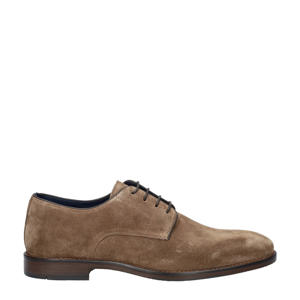   suède veterschoenen taupe