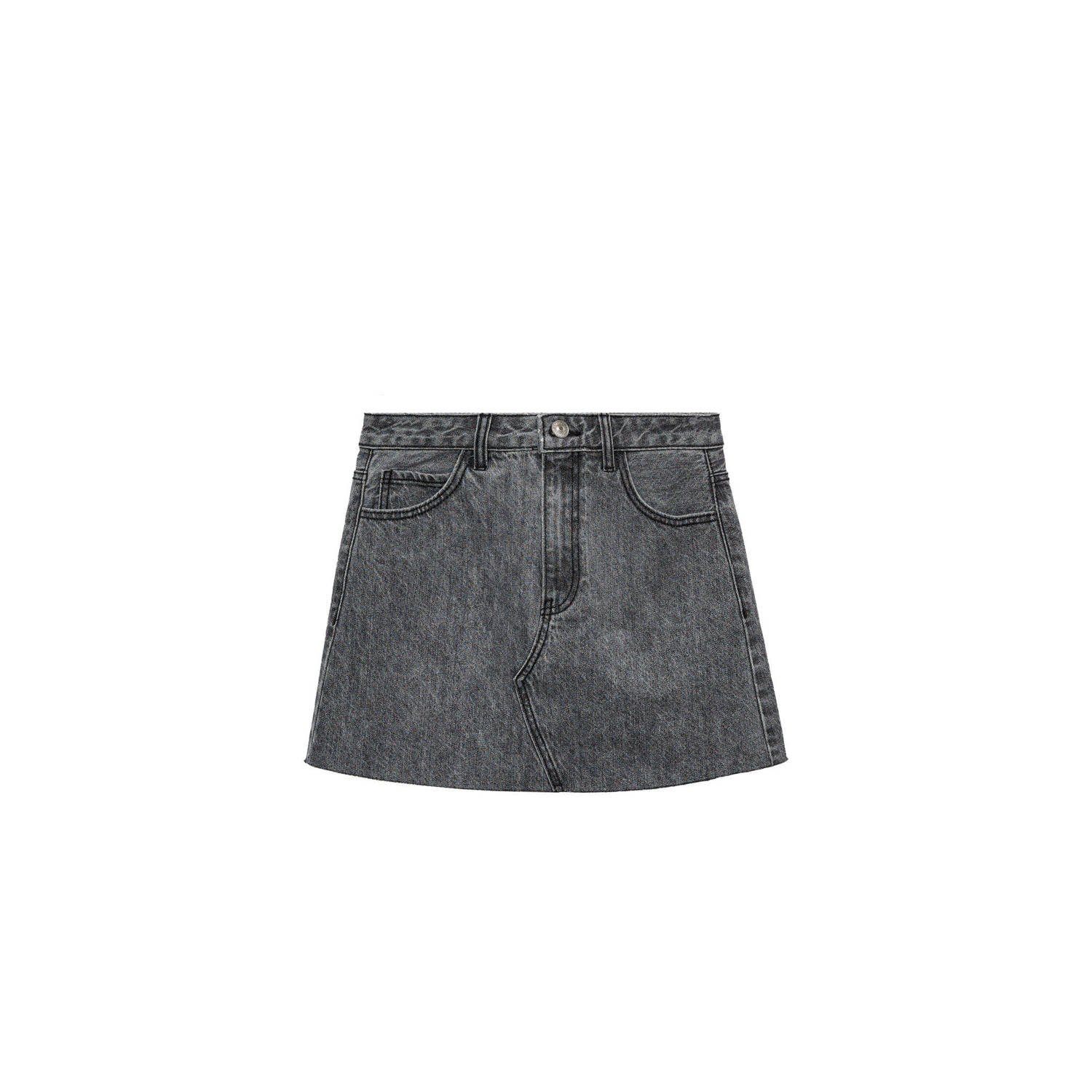 Mango Kids spijkerrok changeant grijs Meisjes Denim Effen 152(XXS)