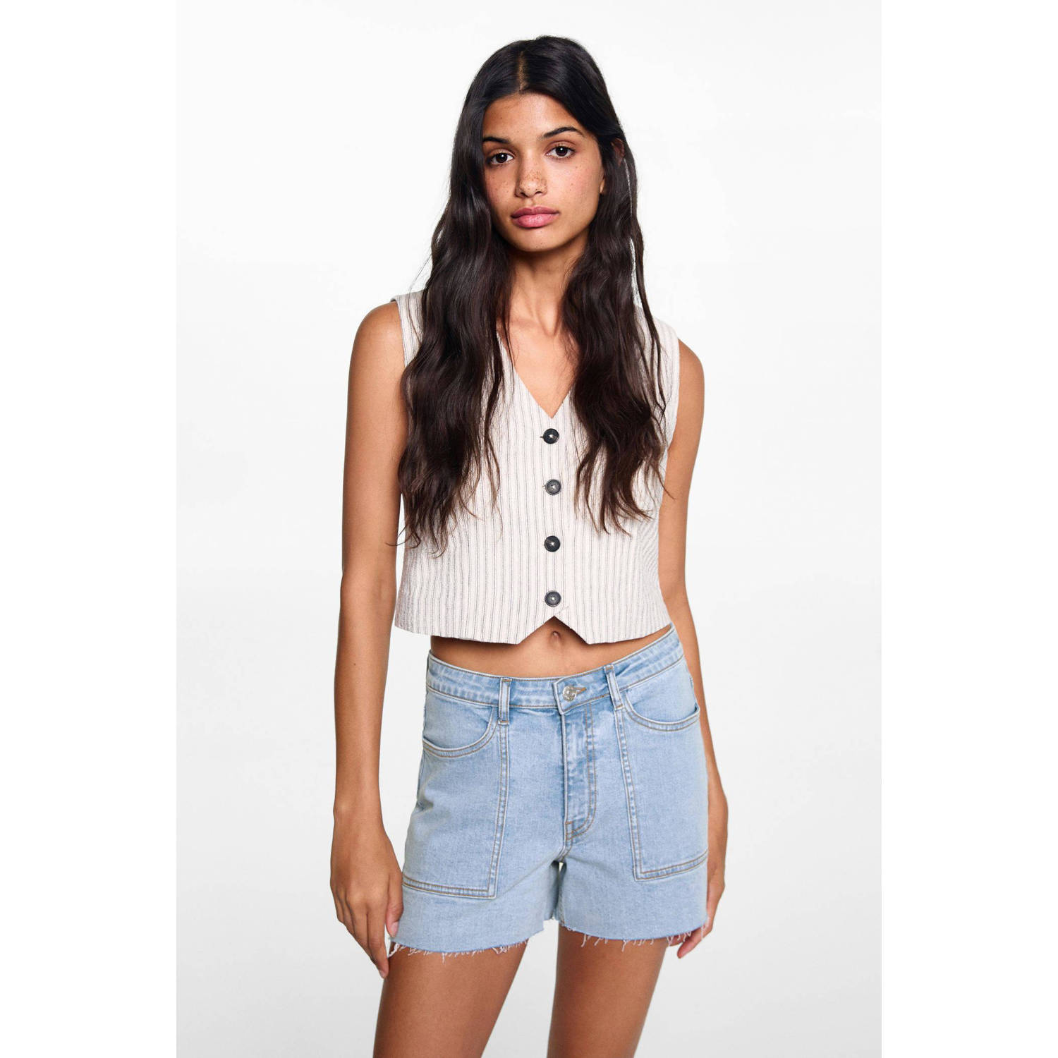 Mango Kids denim short medium blue denim