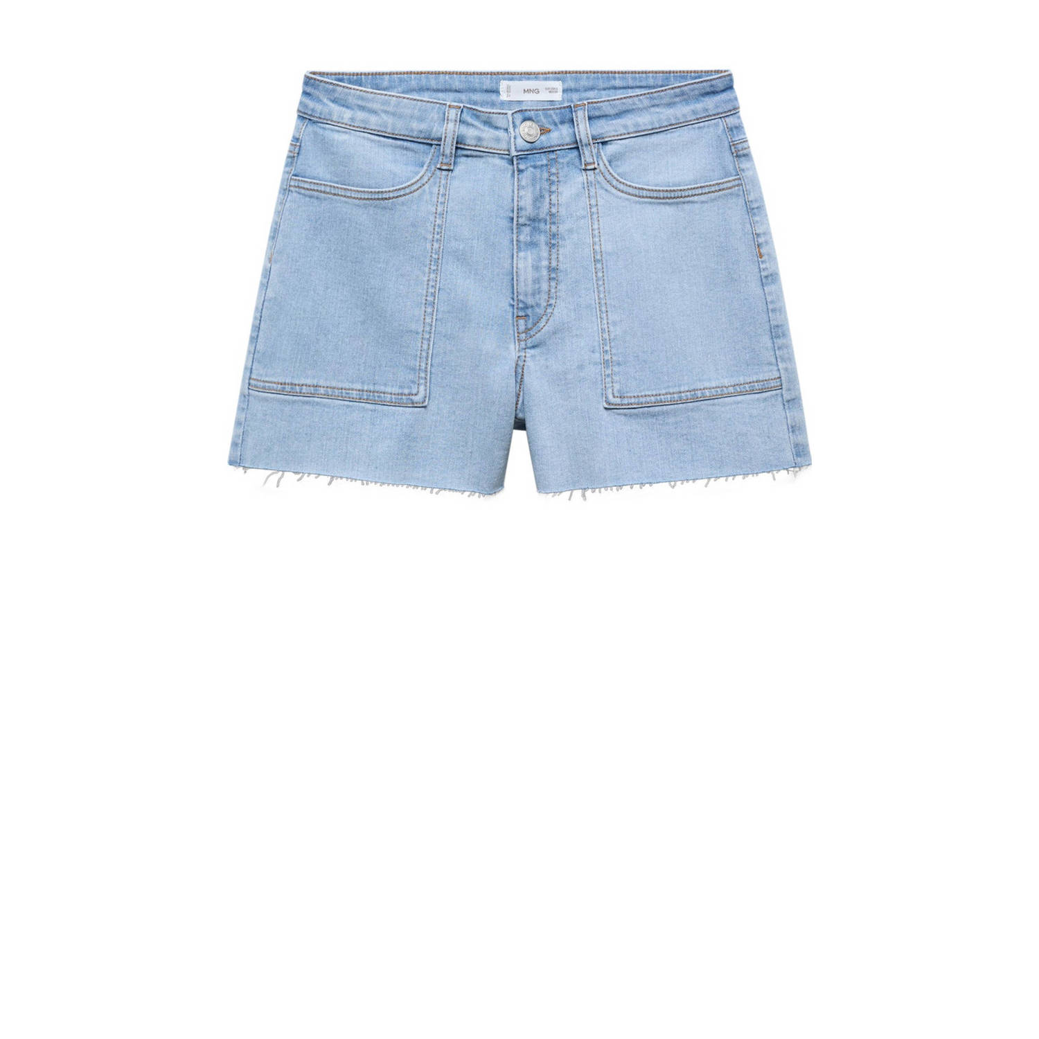 Mango Kids denim short medium blue denim Korte broek Blauw Effen 152(XXS)