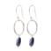 A Beautiful Story oorbellen Graceful Lapis Lazuli zilverkleurig