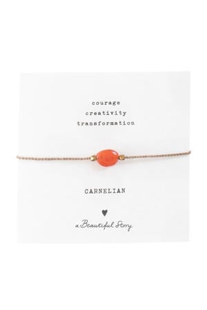 armband Gemstone Card Carneool goudkleurig