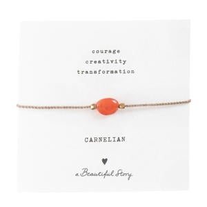 armband Gemstone Card Carneool goudkleurig