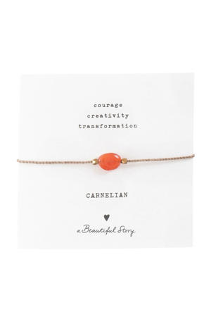 armband Gemstone Card Carneool goudkleurig