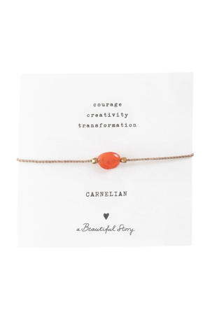armband Gemstone Card Carneool goudkleurig