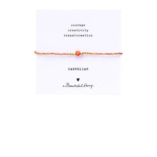A Beautiful Story armband Iris Card Carneool goudkleurig afbeelding