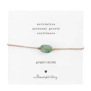armband Gemstone Card Aventurijn goudkleurig
