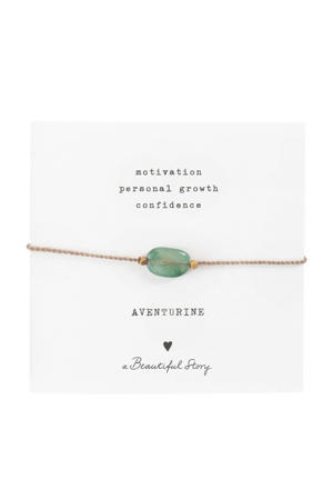 armband Gemstone Card Aventurijn goudkleurig