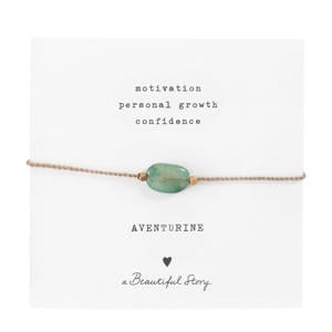 armband Gemstone Card Aventurijn goudkleurig