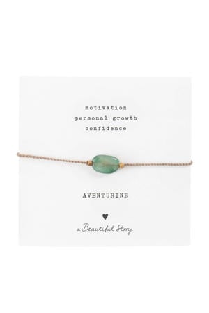 armband Gemstone Card Aventurijn goudkleurig