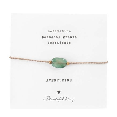 A Beautiful Story armband Gemstone Card Aventurijn goudkleurig afbeelding