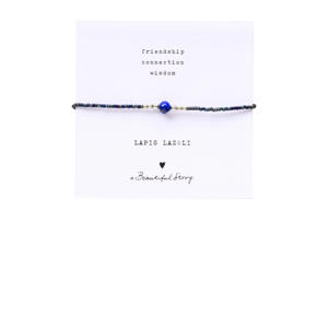 armband Iris Card Lapis Lazuli zilverkleurig