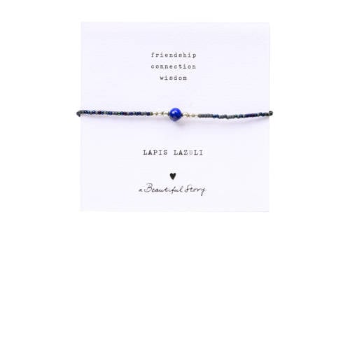 A Beautiful Story armband Iris Card Lapis Lazuli zilverkleurig afbeelding