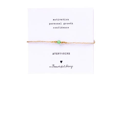 A Beautiful Story armband Iris Card Aventurijn goudkleurig afbeelding