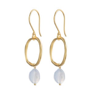 oorbellen Graceful Blauwe Agaat goudkleurig