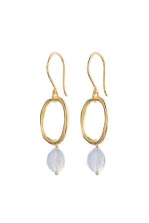 oorbellen Graceful Blauwe Agaat goudkleurig