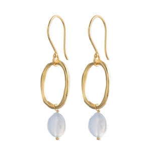 oorbellen Graceful Blauwe Agaat goudkleurig