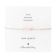 thumbnail: A Beautiful Story armband Gemstone Card Rozenkwarts zilverkleurig