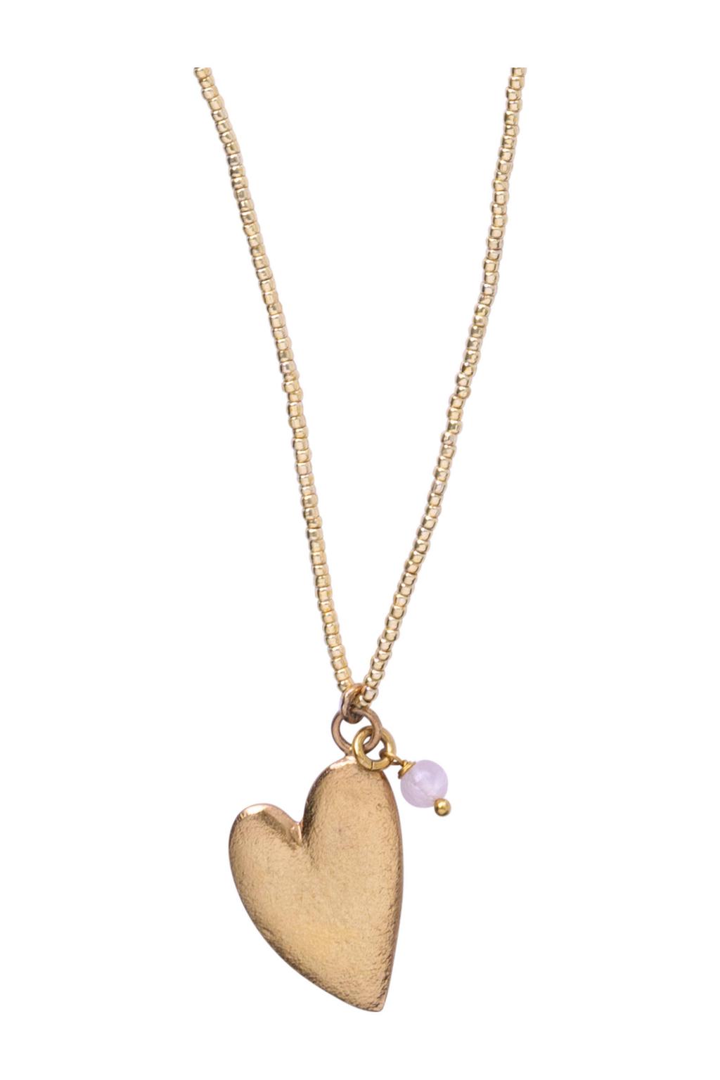 A Beautiful Story ketting Paradise Rozenkwarts goudkleurig