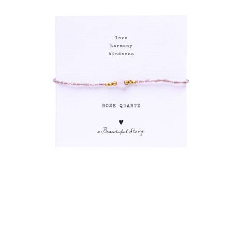 A Beautiful Story armband Iris Card Rozenkwarts goudkleurig afbeelding