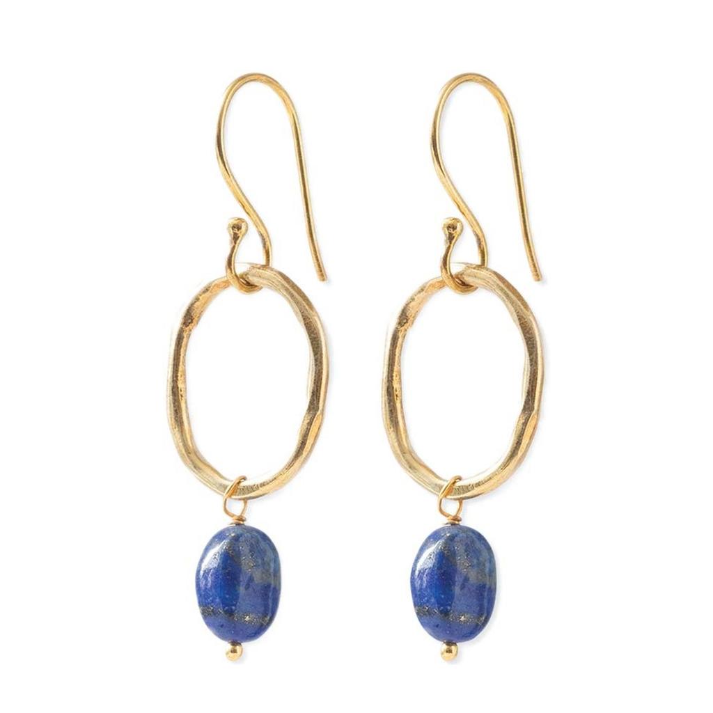 A Beautiful Story oorbellen Graceful Lapis Lazuli goudkleurig