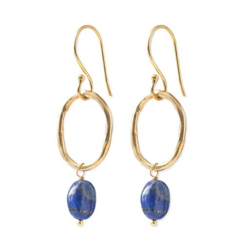A Beautiful Story oorbellen Graceful Lapis Lazuli goudkleurig afbeelding