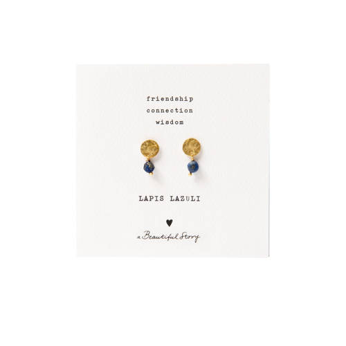 A Beautiful Story oorbellen Mini Coin Lapis Lazuli afbeelding