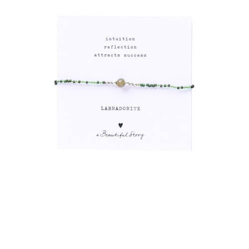A Beautiful Story armband Iris Card Labradoriet zilverkleurig afbeelding
