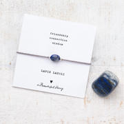 thumbnail: A Beautiful Story armband Gemstone Card Lapis Lazuli zilverkleurig