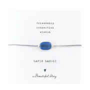thumbnail: A Beautiful Story armband Gemstone Card Lapis Lazuli zilverkleurig